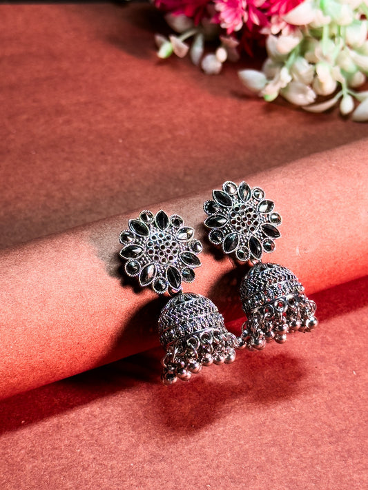 Antique Floral Jhumka Earrings